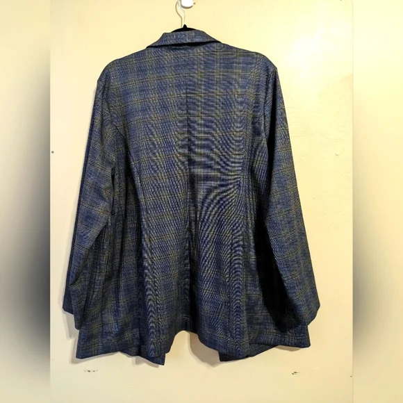 Liverpool Knit Blazer, Plaid, Super Comfy! 1X - Picture 2 of 10